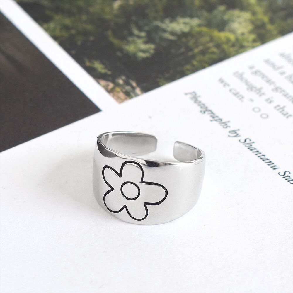 Cincin Desain Bunga Daisy Gaya Korea