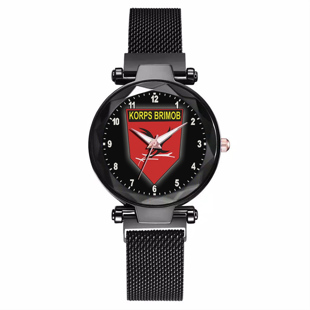 Jam Tangan Wanita Custom - KORPS BRIMOB Free Box &amp; Batre Cadangan