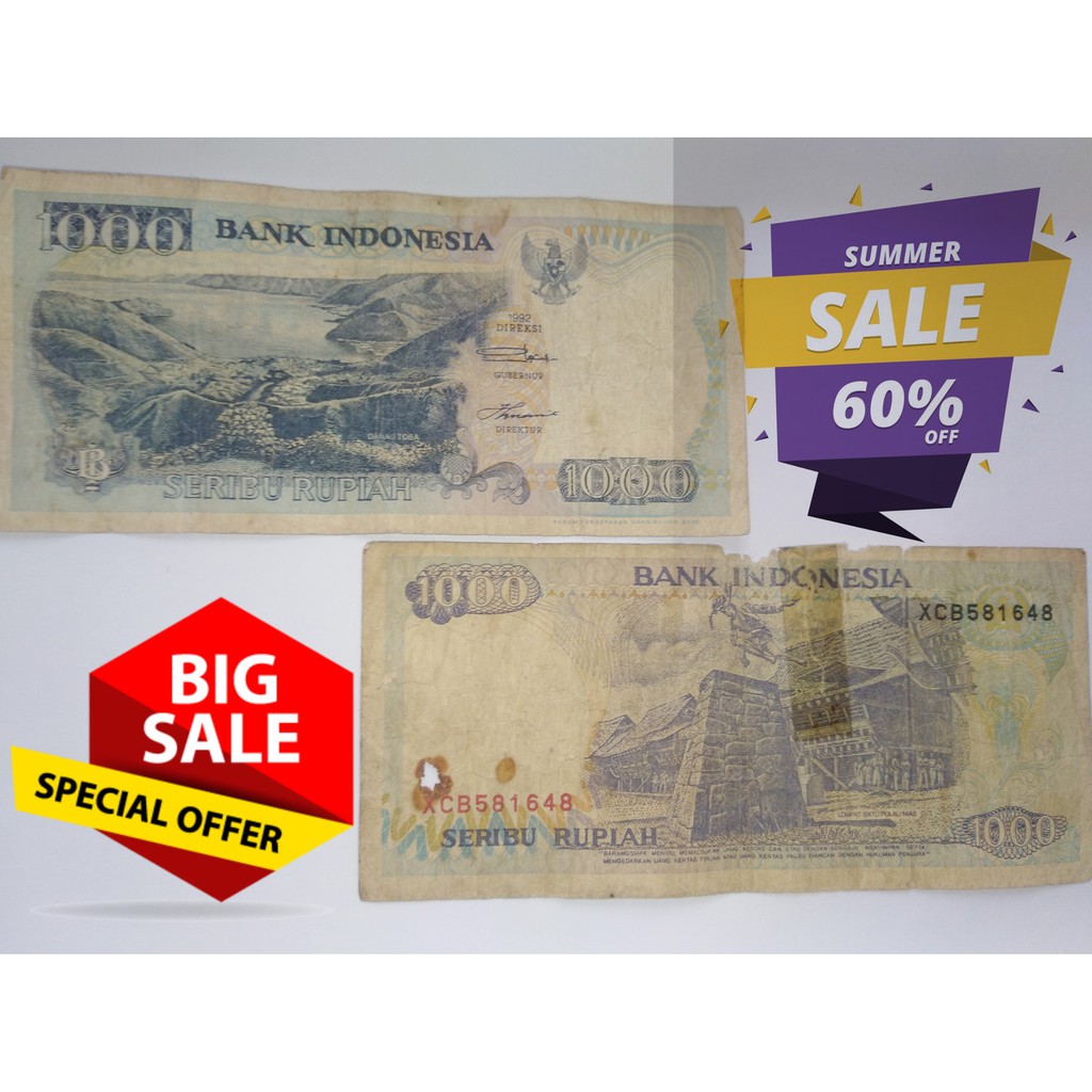 Uang Kertas Rp1000 Tahun 1992