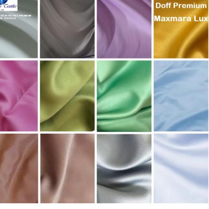 ➾ 1 Meter Kain Satin Silk Doff Velvet Premium Jakarta Jenis Bahan Maxmara Lux Kain Silk Velvet Premi