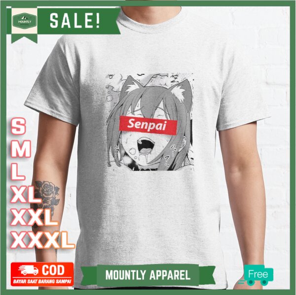 Kaos Baju Manga Ahegao Neko Girl T-Shirt Premium