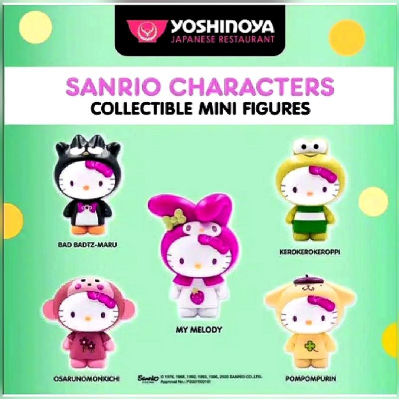 Yoshinoya Sanrio characters collectible mini figure / Hello Kitty Yoshinoya