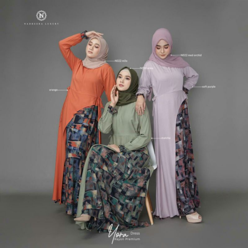 COD ☑️ YORA DRESS NADHEERA LUXURY / GAMIS DRESS TERLARIS RAYON PREMIUM / NADHEERALUXURYOFFICIAL