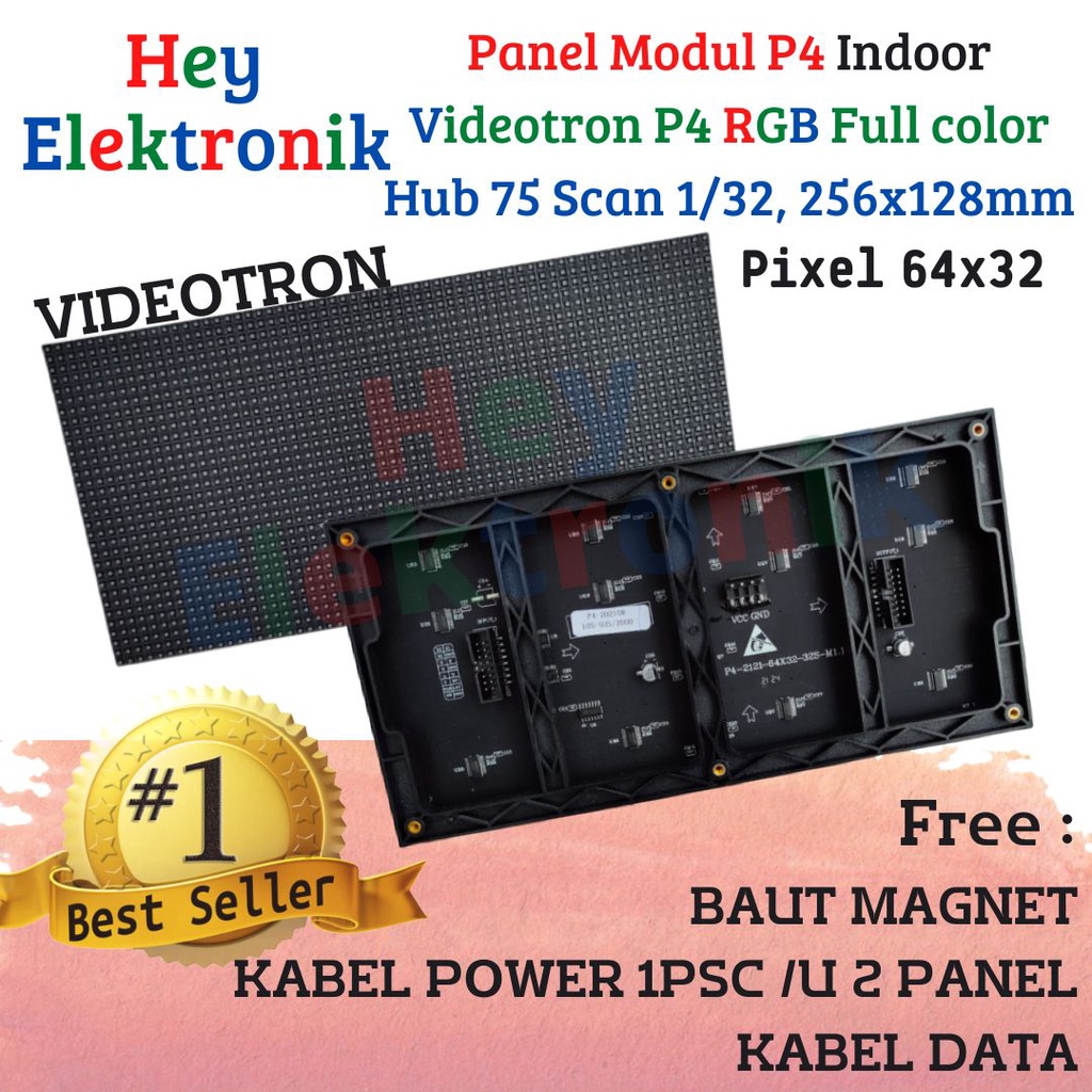 Panel Module Modul P4 Indoor Videotron P4 rgb Full color 256x128mm