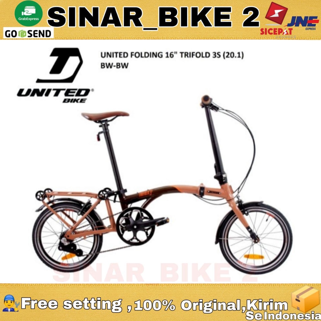 Sepeda Lipat United Trifold 3S 16 Inch Alloy 3 Speed