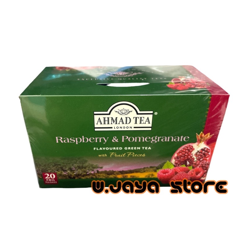 

Ahmad Tea London Raspberry & Pomegranate Flavoured Green Tea 20s