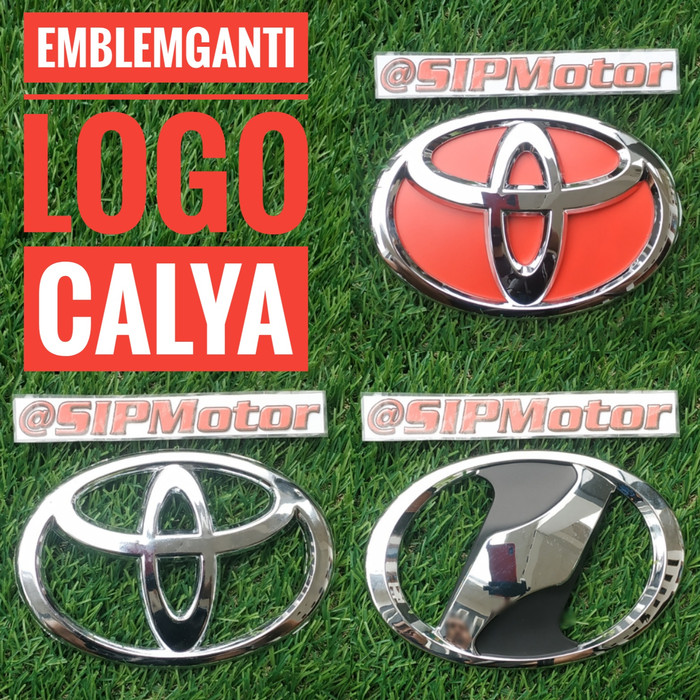 Emblem Red Toyota Vitz Calya Merah Ganti Logo Burung Chrome Depan - Logo Toyota