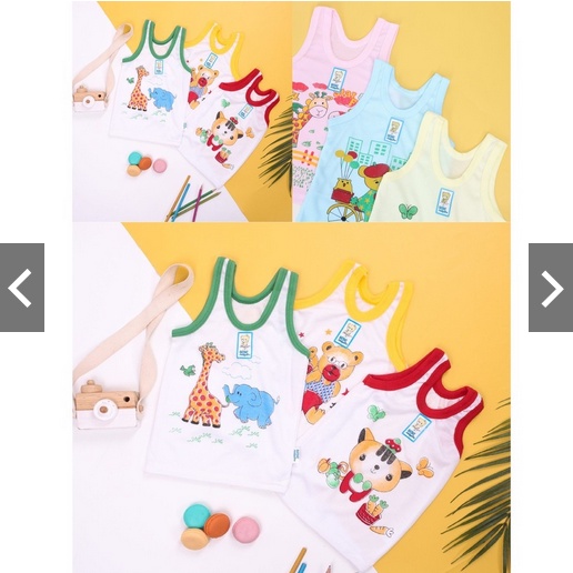 Singlet Anak Laki Laki / Perempuan - Warna Putih List Warna - Bergambar Size S M L XL XXL Bahan Adem Halus Kaos Dalam BEBE