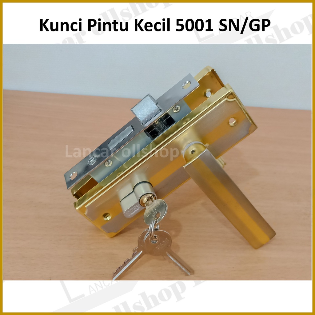 Handel Pintu / Kunci Pintu Rumah Kecil 5001 Putih dan Kuning