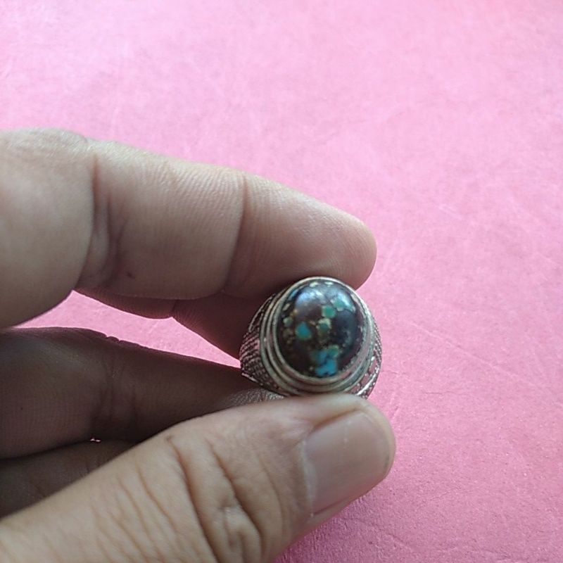 Batu pirus persia asli motif kuno