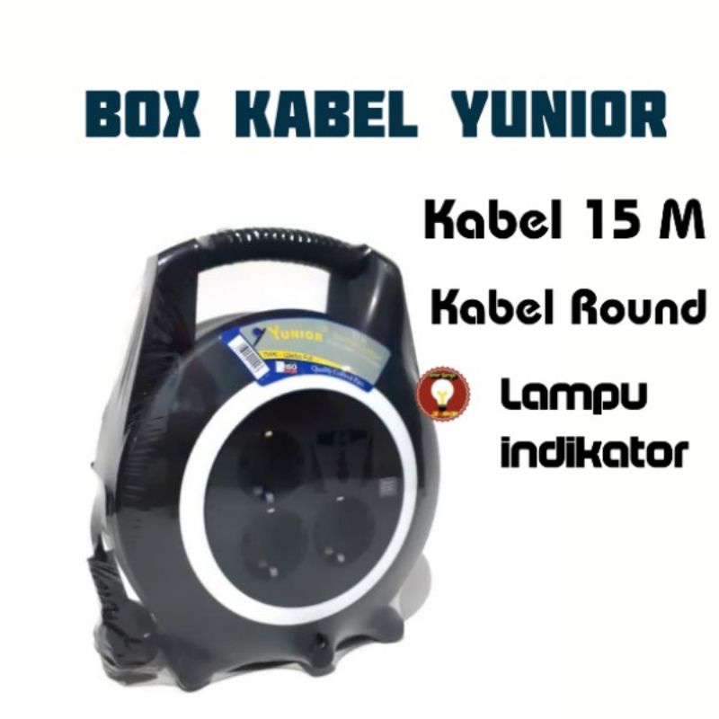 KABEL ROL ROLL BOX LOYAL YUNIOR 10 / 15 M METER ADA LAMPU INDIKATOR 4 LUBANG AWET ANTI TIKUS