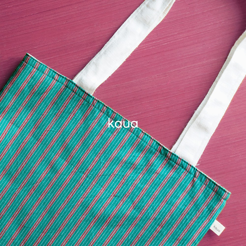 

Tote Bag / Goodie Bag / Tas Lurik Kaua - Tosca Pink Stripe Garis