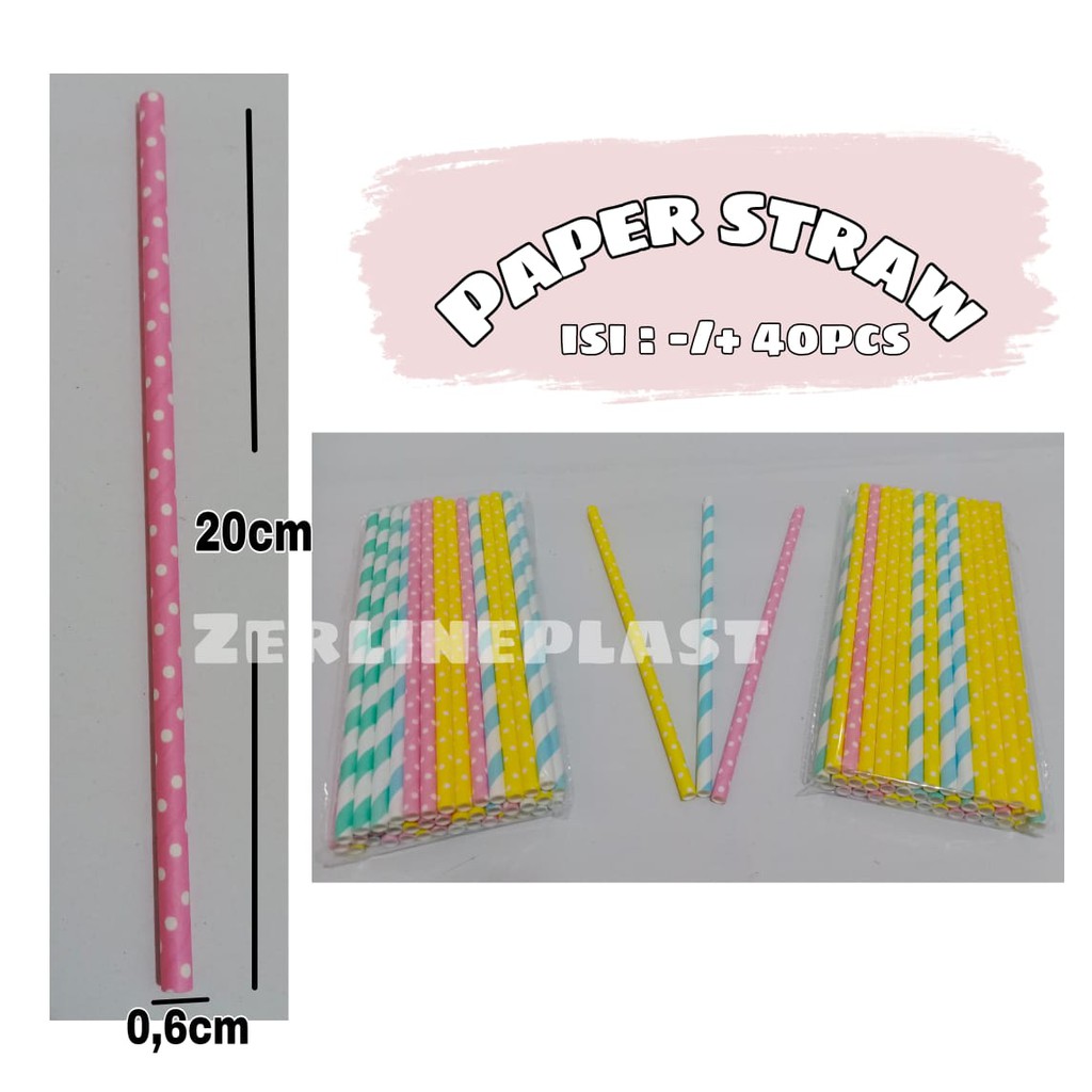 Sedotan Kertas PAPER STRAW @40pcs