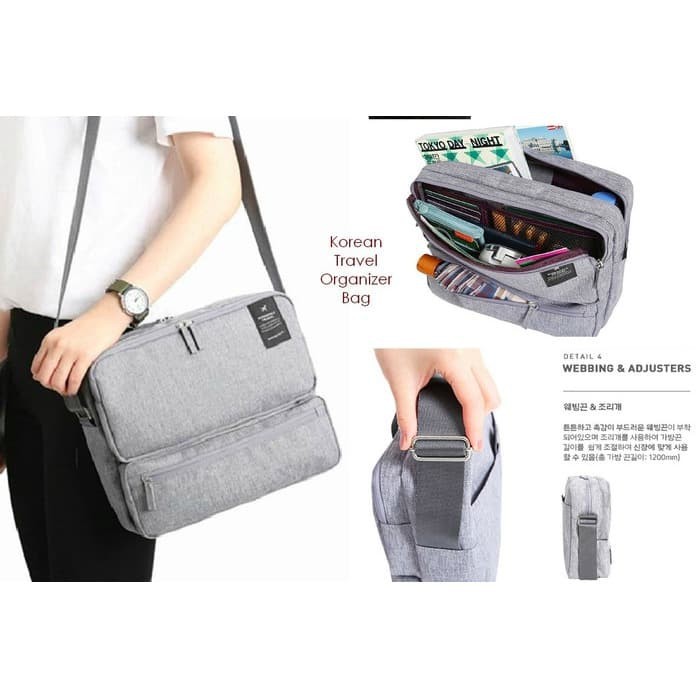 Tas Selempang Pria 370 Tas Travel Banyak Sekat Korean Office Organizer Bag