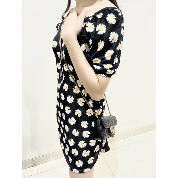 Dress Korea Daisy / Baju Dress Fashion Motif Bunga