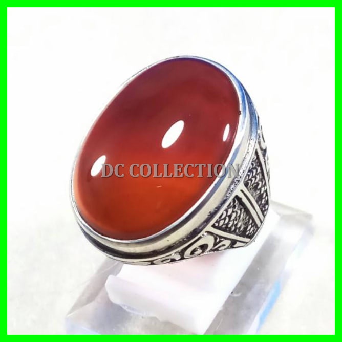 CINCIN BATU AKIK NATURAL RED RAFLESIA REDISH ORANGE BIGSIZE