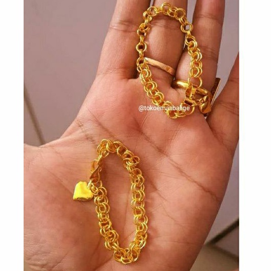 Gelang Double Rante 20 gram Emas Asli LM/London 24K kadar 99,9%