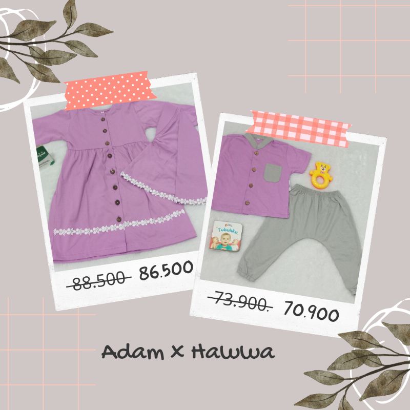 [LEBIH HEMAT] SETELAN GAMIS KOKO UNGU LILAC ABU MUDA / BAJU MUSLIM COUPLE BAYI BALITA ANAK 0-4 TAHUN