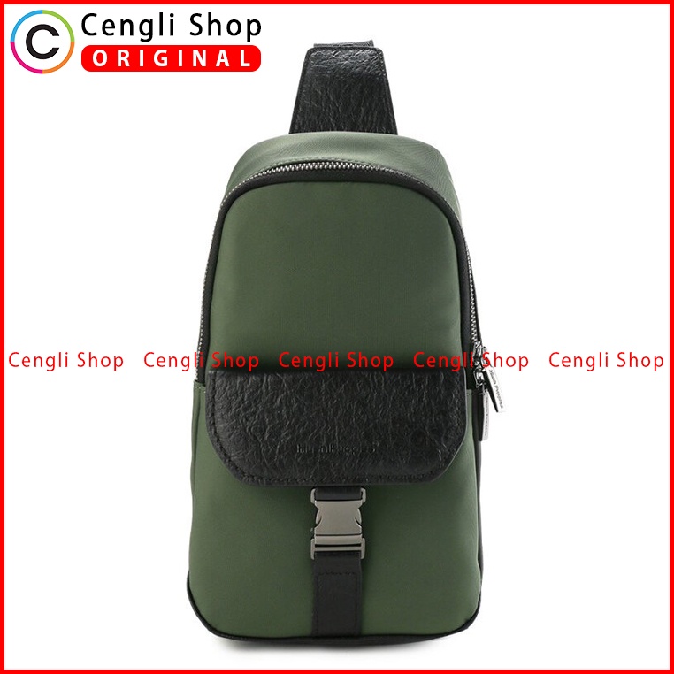 TAS SELEMPANG DADA/BADAN PRIA HUSH PUPPIES SLING CHEST/BODY/BAG ORIGINAL HIJAU GREEN HM072