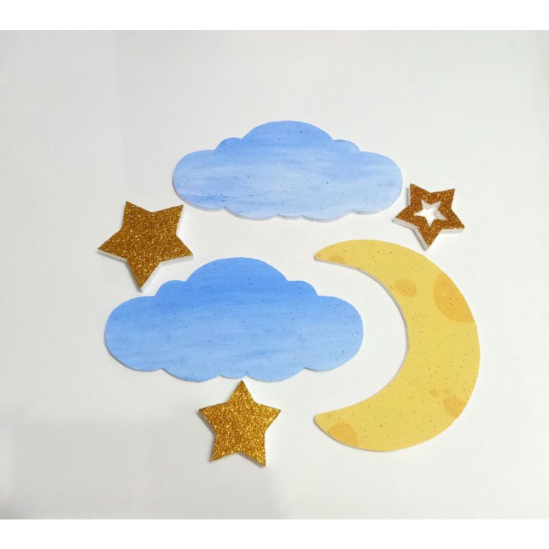 DEKORASI STYROFOAM BULAN, BINTANG, AWAN