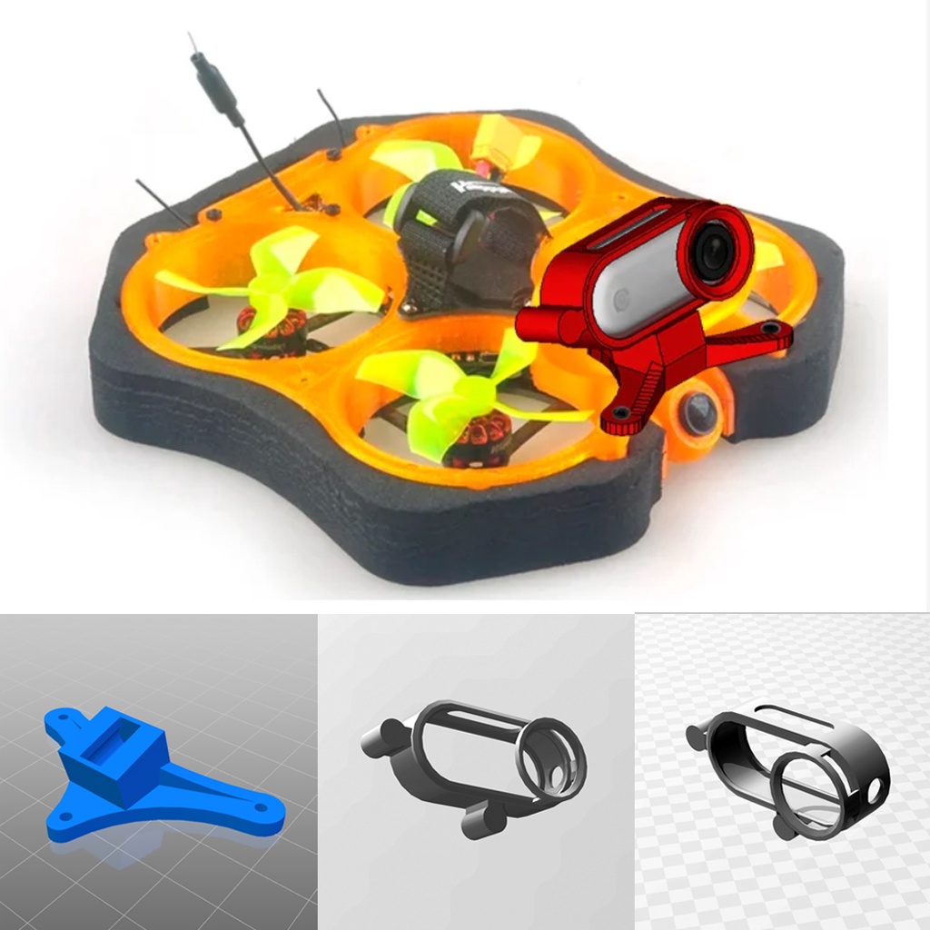 Happymodel Cine8 Insta360 GO 2 Reversible Mount FPV Drone 3D Print