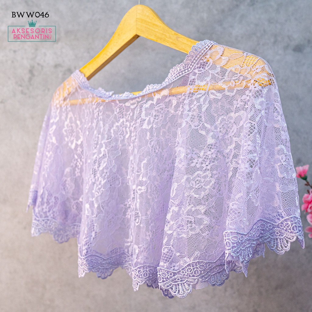 [PRODUK FAVORIT] CARDIGAN PENGANTIN AKSESORIS PESTA BOLERO BROKAT WANITA BWW046