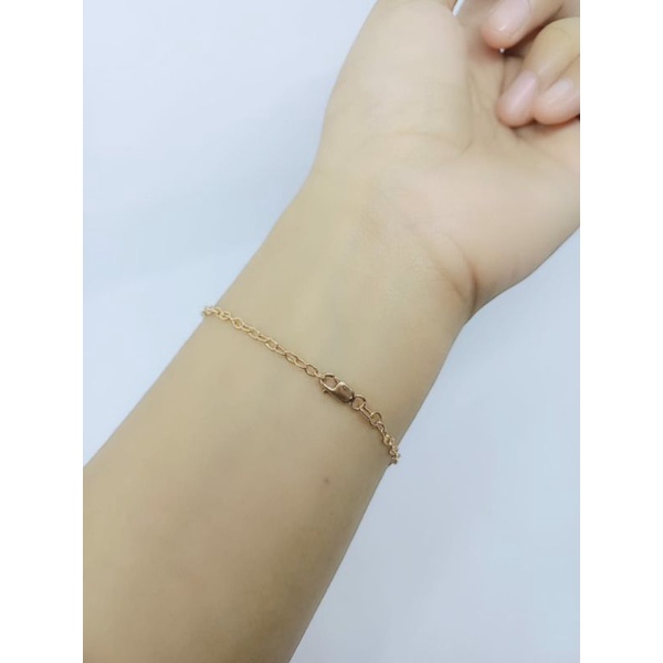 gelang rantai nori + cart*r/ gelang perak asli silver 925 lapis emas/ gelang fashion wanita impor