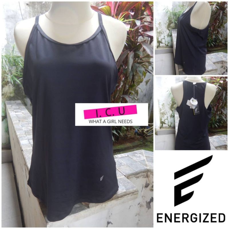 Tanktop Sport Kaos Tank Top Pakaian Olahraga Wanita Activewear Quick Dry Energized by Pierre Cardin 