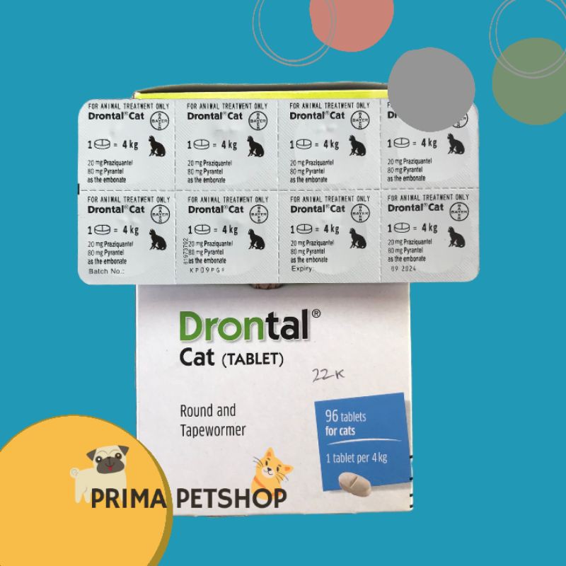 DRONTAL CAT / OBAT CACING KUCING 1 BUTIR UNTUK BERAT BADAN 4KG