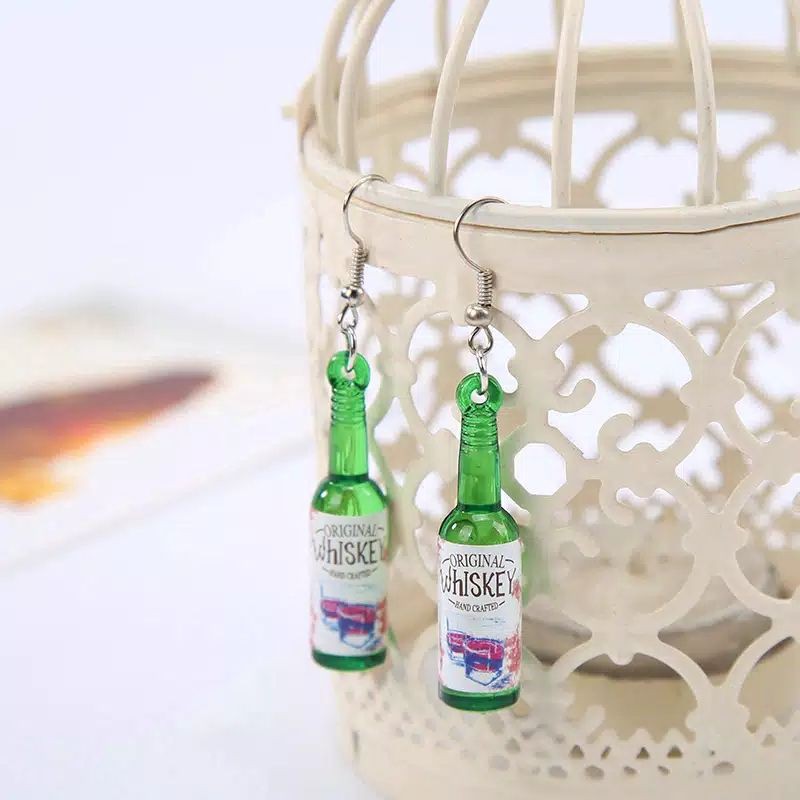 Anting cute motif botol minuman