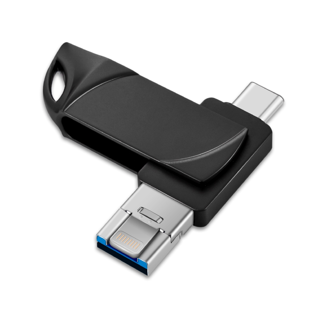 USB Tipe C 3 In 1 Untuk iPhone Android Notebook USB Flash Drive 16GB 32GB 128GB 512GB