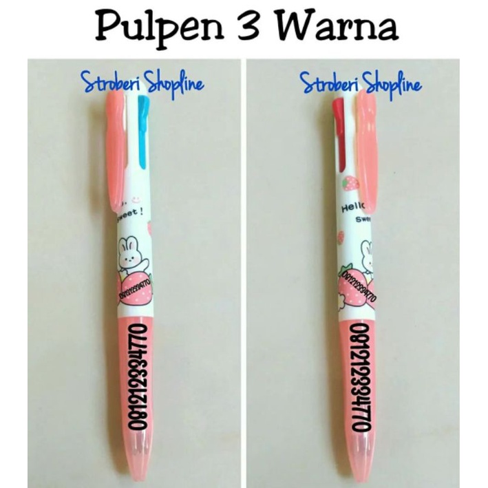 

Pulpen Strawberry 3 Warna (Merah,Biru, Kuning)