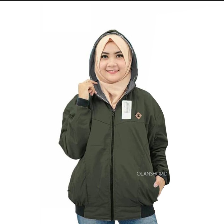 Jaket Parasut Bolak Balik Pria Wanita Cuple Dan Satuan Pria Wanita L - XL - XXL