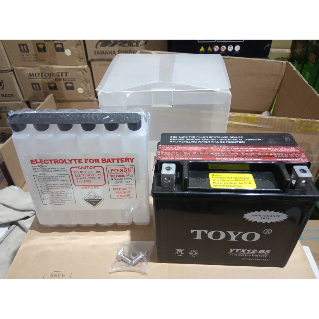 Aki Motor MOGE TOYO YTX12-BS MF Aki Kering