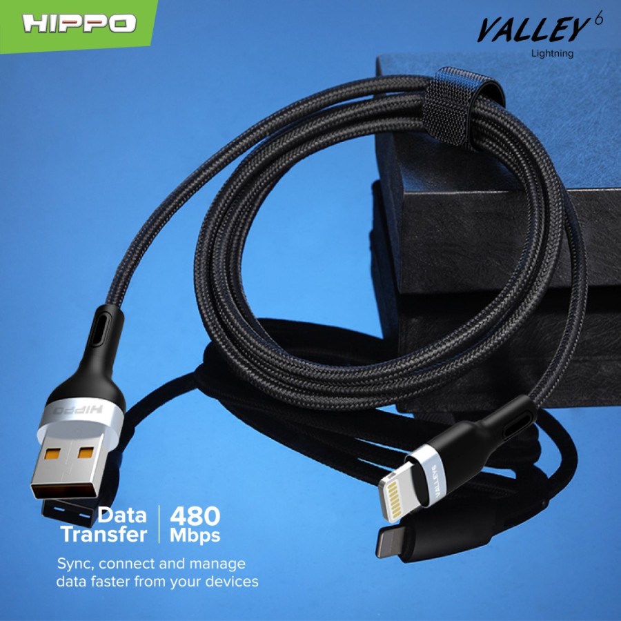 Kabel Data Lightning Fast Charging Hippo Valley 6 Kabel Iphone 100cm