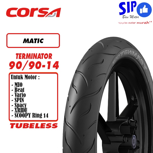 Ban motor matic tubeless Corsa Terminator 90 90 14 beat mio vario