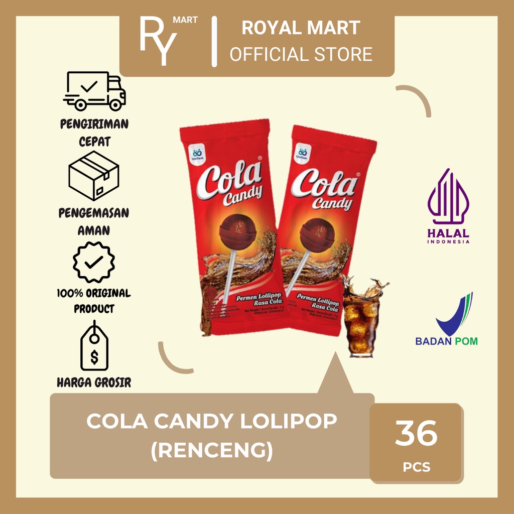 

Cola Candy Permen Lolipop Renceng 36's