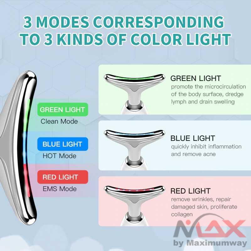 Alat Setrika Wajah leher Terapi Kecantikan LED Photon Pemijat Perawatan Kulit Anti Anging keriput ANLAN Neck Face Beauty Device 3 Colors LED Photon Therapy Skin Tighten Reduce Double Chin Anti Wrinkle Remove Skin Care Tools-1