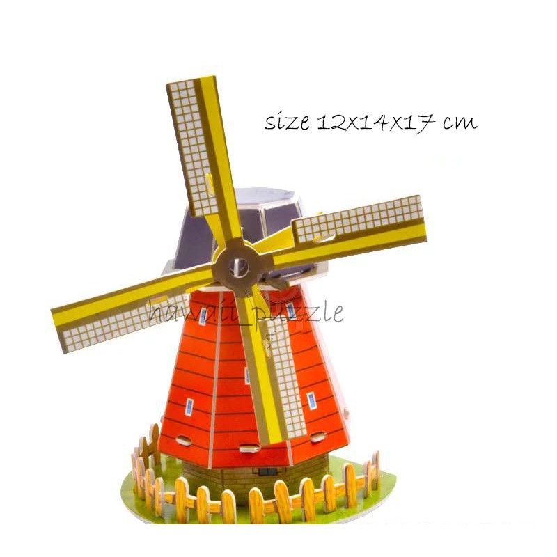 Puzzle 3D DIY bahan foam &amp; paper WINDMILL HOUSE mainan puzzle edukasi anak (kado,pajangan,dekorasi)