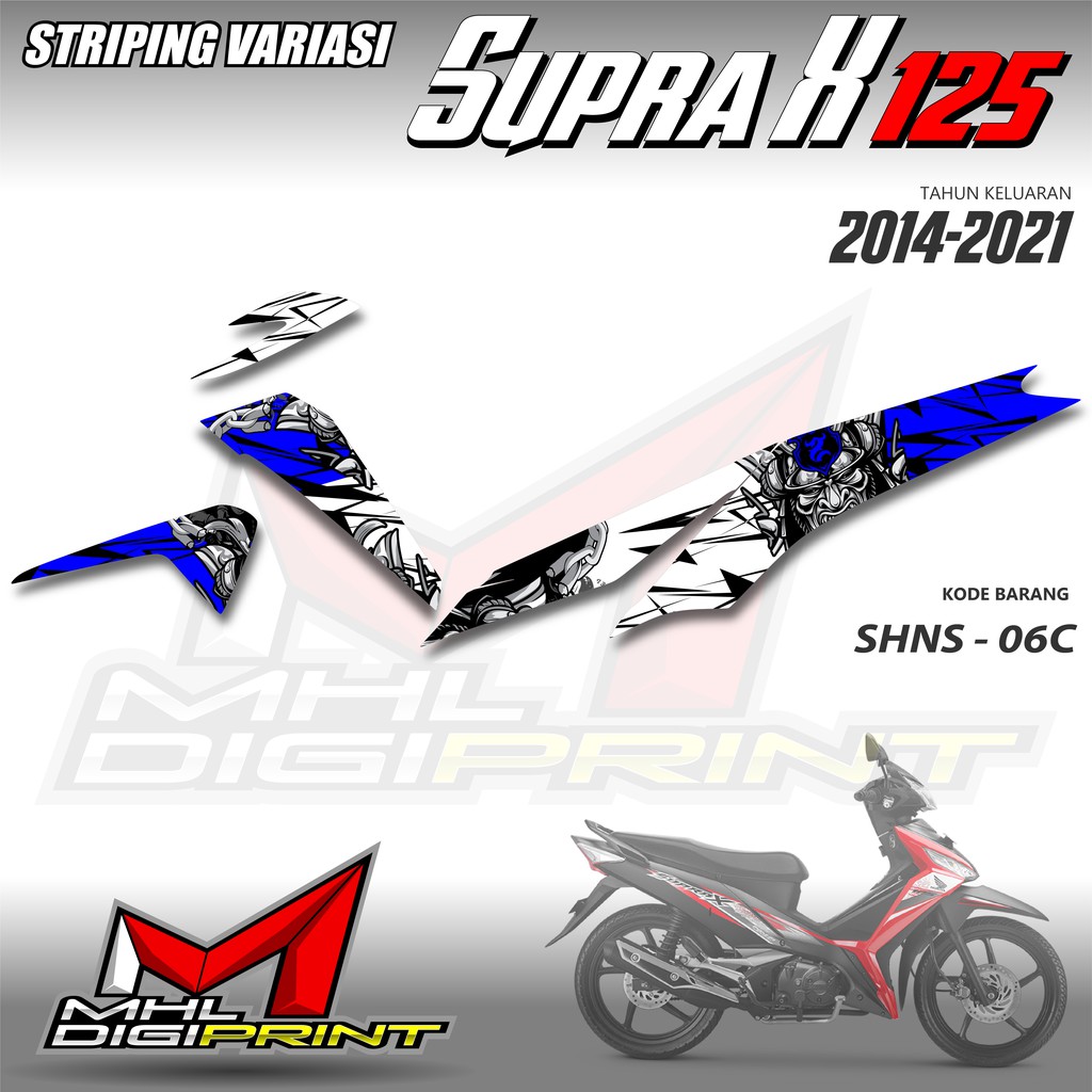 STRIPING VARIASI SUPRA X 125 - STIKER SUPRA X 125 GENERASI TERAKHIR - SHNS 06