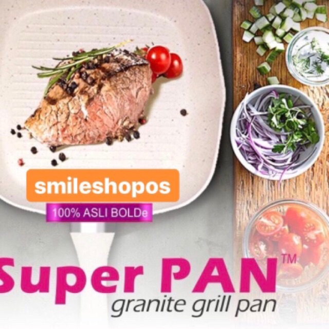 Bolde Super Grill Pan Ukuran 28cm Teflon Peralatan Masak Anti Lengket Original