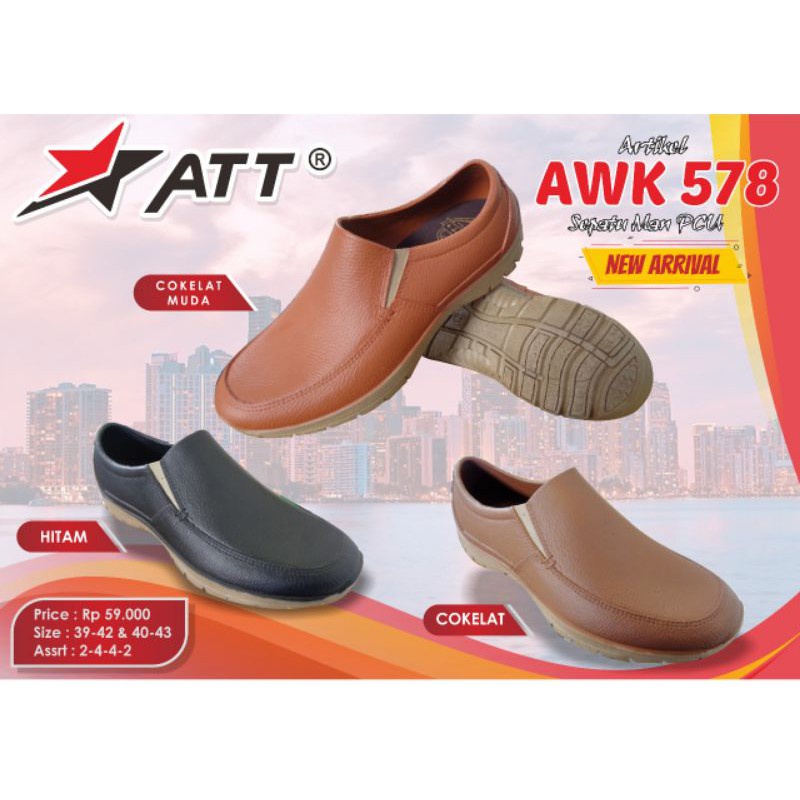 gos ATT AWK 578 SEPATU SLIP ON Sepatu Cowok Bahan Karet Ringan Tahan Air Nyaman Elastis ABN 557 ABK 410 NC AWKN 596