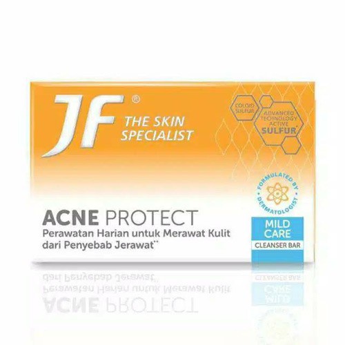 JF BIO SULFUR ACNE PROTECT SENSITIVE Care Mild - Oily Care 90Gr - Sabun Batang 65 gr Muka Wajah Untuk Kulit Berjerawat Badan