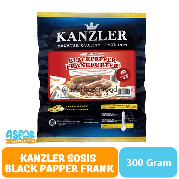 

Kanzler Sosis Black Papper Frank Netto 300 Gram