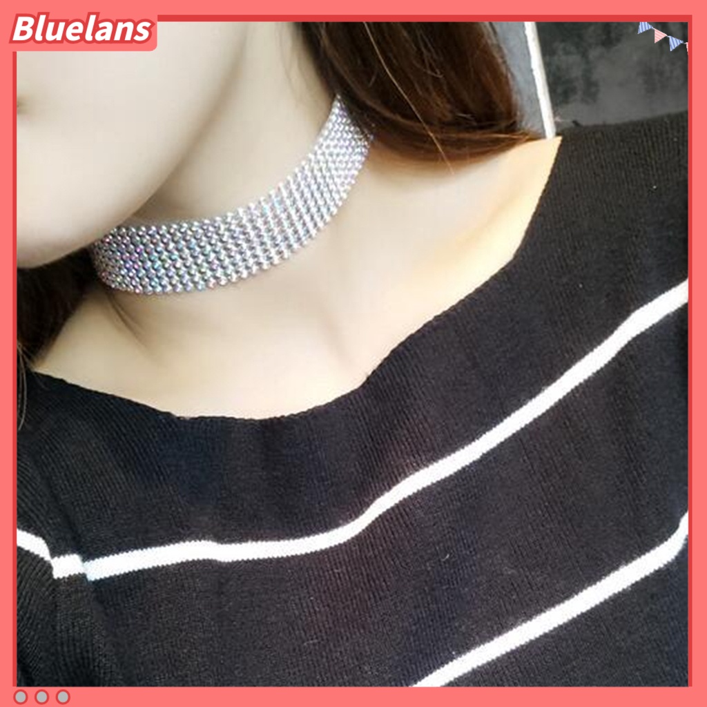 Bluelans Kalung Choker Rantai Klavikula Bahan Aluminum Untuk Wanita