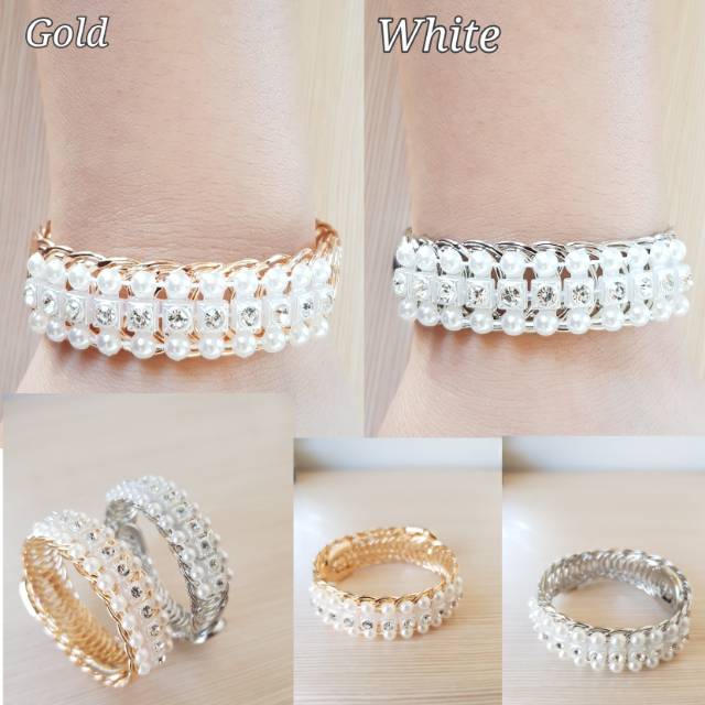 Gelang import Anak dan Dewasa Permata white dan gold