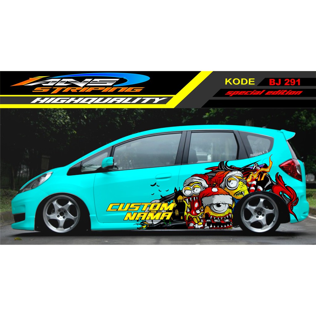 DECAL STIKER MOBIL JAZZ, STIKER HONDA JAZZ / STIKER MOBIL JAZZ, BRIO / STIKER MOBIL MINION