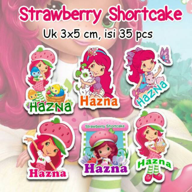 

stiker label nama tipe A Strawberry Shortcake