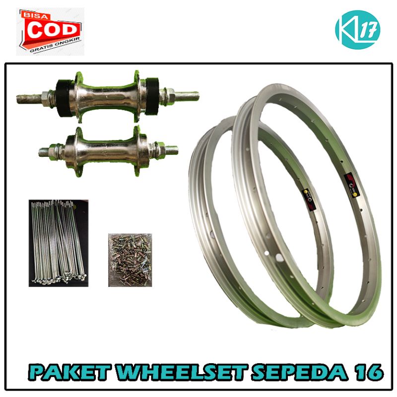 RIMS SEPEDA 16 ALLOY PELEK JERUJI HUB FREEHUB SEPEDA 16 ANAK BMX LIPAT WHEEL SET SEPEDA 16