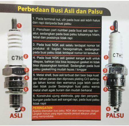 Busi Racing NGK G-Power CPR6EAGP-9 Karisma / Supra X125 (Asli)